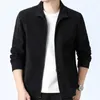 Men's Jackets Fashion Men Loose Casual Solid Jacket Spring Autumn Korean Male Clothes Versatile Breathable Long Sleeve Zipper Cardigans Coat