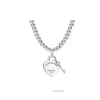 Tiffanylise Designer Classique S925 Sterling Argent Coeur Clé Plaqué Or Diamant Collier Populaire Amour Pendentif Collier Chaîne E7xs