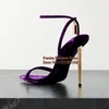 Sandals Sexy Padlock Velvet High Heel Golden Metal Stiletto Heels Women Celebrating Party Shoes Pink Red Black Footwear