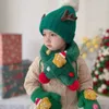 Halsdukar Wraps Kid Christmas Hat Scarf Glove Girl Boy Pom Knit Beanies Cap 3 Piece Set Winter Warm Child Baby Outside Accessories 1-6t 231123