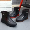 Rain Boots Autumn Black Men's Shoes Fashion Mens Rain Boots Anti-halk Slitesistent utomhusvattentäta skor Zapatos Para Hombres 231122