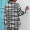 Camicette da donna Moda donna Plaid a quadri Risvolto Manica lunga Camicetta a bottoni Camicia Casual Allentato Top Slim Cardigan monopetto Autunno