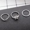 Cluster Rings 3 Pcs/set Women Accessories Beach Jewelry Femme Foot Set Feminino Geometric Pendant Engagement Feet Ring Summer Bijoux