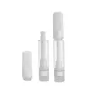 Vollkeramik-Vape-Kartuschen, gepresst, Childpoof-Snap-on-Push-Top, reines Keramikglas, 0,5 ml, 0,8 ml, 1,0 ml, weiß, 510-Gewinde, leere Kartuschen