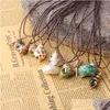 Pendant Necklaces Pendant Necklaces Boho Natural Shell Leather Cord Chain Choker Conch Seashell Charms Pendants Necklace For Women Jew Dhltf