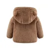 Manteau en duvet polaire pour enfants de 03 ans, veste chaude à manches longues avec oreilles d'ours, vêtements pour enfants de 03 ans, 231123