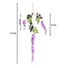 Decoratieve bloemen 12 stks Kunstmatige Wisteria Ivy Hanging Vine Faux Silk Flower Paarse plant voor huizentuin Wanddecoratie