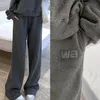 Pantalon de survêtement pour femme de styliste avec lettres imprimées, pantalon ample à jambe droite