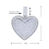 Necklace Earrings Set Micro Pave CZ Double Row Shaped Heart Pendant Iced Out Bling Fashion Women Girlfriend Gift Jewelry