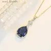 ペンダントネックレス女性のための高級ネックレス925シルバージュエリーアクセサリーウォータードロップShe Sphire zircon gemstoneペンダントウェディングパーティーGiftl231123