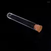 15x150mm Lab Clear Plastic Rounding Bottom Test Tube With Cork For School Laboratory