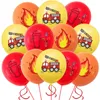 Party Decoration Fire Truck Balloons Tower Kit Red Figure Balloon For Kids 12inch Firefighter Theme Birthday Boys Favorite Gift