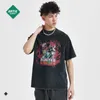 Män och kvinnor t-shirtsartie herrkläder | Street Fashion Animation Cartoon Loose Printing Men's Short Sleeve Dark Wind Washing Men's T-shirt