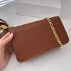 Mini Designer Shoulder Bag Multi Pochette Bag Women Chain Bag Canvas Calfskin Envelope Bag Crossbody Bags Flap Purse Gold Hardware Detachable 2311232D