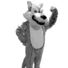 Costumes de mascotte de loup gris Halloween dessin animé taille adulte longue peluche loup Aniaml robe de soirée fantaisie robe de fantaisie usine directe 217i