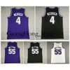 GH Chris Webber King basketbalshirt Sacramentos Jason Williams Mitch en Ness Throwback Jerseys Wit Zwart Paars Maat S-XXL