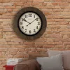 Wall Clocks Better Homes Gardens 30" Indoor Brown Round Wood Arabic Analog Clock 231122