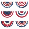Bandera de abanico plisada patriótica de EE. UU. Bandera de estrellas y rayas banderines para el Día de los Caídos el 4 de julio decoración del patio del hogar