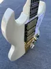 Chitarra elettrica personalizzata, chitarra elettrica SG, bianco crema, vibrato oro