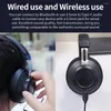 Auriculares inalámbricos compatibles con Bluetooth, estéreo, elegantes, con cancelación de ruido, alimentados por batería, reproductor de música