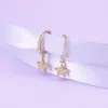 Orecchini a cerchio NBSAMENG 925 Sterling Silver Zircon Star Ear Ring Luce di lusso per le donne Ragazza Trendy Charm Jewelry Gift Drop