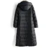 Women Down Jacket Hooded Long Knee Length Slim Fitting and Thickened Parkas Coat Warm Casual Winter Windproof Overcoat