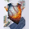 Camisetas de mujer para mujer, camisetas con estampado de béisbol Vintage, camiseta de regalo, camiseta informal de algodón fino para mujer