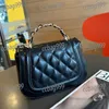 Metal Portable Women Mini Flap Shoulder Bag Diamond Lattice Leather Quilted Luxury Handbag Gold Silver Hardware Crossbody Designer Wallet Coin Purse Suitcase 19CM