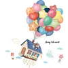 Adesivos de parede balões coloridos decalques de casa de desenhos animados diy para crianças quartos de bebê infantil berçário decoração caseira