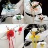 Altre forniture per feste per eventi 4 pezzi di fiori artificiali per portiera per auto, sedia, schienale, decorazione, decorazioni per matrimoni, nastri romantici floreali per esterni 230422