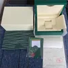 SUPER QUALITY Top Luxury Watch Brand Green Original Box Papers Mens Orologi da regalo Scatole in pelle Card 0 8 kg per Rolex Watch Box 302C
