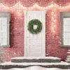 装飾的な花クリスマスリース2024年の正面玄関の壁の飾り人工偽松の枝クリスマスツリーガーランド吊り下げ装飾品