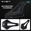 Cykelgrupper Ryet 3D Printed Bicycle Saddle Ultralight Carbon Fiber Hollow Bekväm andlig MTB GRVEL ROAD CYKNING CYCKNING SEAT DELT 231122