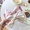 Hair Accessories Girls Three-Layer Satin Big Bow Hairpin French High-End Spring Clip Temperament Simple Sweet Princess