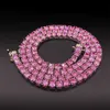 Hip Hop Jewelry Pass Diamond Tester Pink Moissanite 4mm Sterling Sier Necklace Tennis Chain