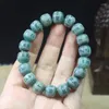 Strand S Natural Green Bodhi Root Buddha Bracelet Pray Six Character Proverbs Meditation Make Wooden Beads Women Men Jewelry