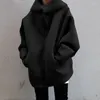 女性用セーター秋/冬のパーソナライズされたストリートセータージッパーフード付きロングプラッシュ