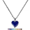 Trendy Thermochromic Heart Necklace Woman Designer Jewelry Stainless Steel Link Chain South American Womens Choker Love Silver Necklaces Valentines Day Gift