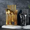 Sorts sets gouden bestek tafelwerk roestvrijstalen mes mes vork lepel 24-delige set tafel keukenapparaat diner cadeaubon
