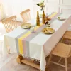 Toalha de mesa decorativa xadrez toalha de mesa de linho com borla impermeável oilproof grosso retangular casamento jantar capa chá 231122