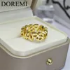 Wedding Rings DOREMI m Thick Letters Designer Jewelry Ring Girls Finger Custom Name Initial Letter Women Open 231123