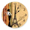 Horloges murales Eiffel style rétro horloge chambre silencieux numérique salon décor design moderne