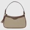 Moda Half Moon Ophidia Bolsos de hombro Hobos Lona con bolso de cuero Monedero para mujer Diseñador 735145