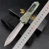 Micro Tech Damascus Steel Blade Auto Knife Cync Aluminium Aluminium Stopy Camping narzędzie zewnętrzne noże EDC