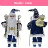 Christmas Decorations style Large Santa Claus Merry Christmas Decorations for Home Happy Year Fabric Knitting Clothes Doll Window Decor 231122