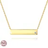 Classic A straight line pendant necklace S925 sterling silver 3A zircon plated 18k gold necklace fashion women collar chain wedding jewelry Valentine's Day gift SPC