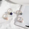 Anillos de racimo redondo blanco azul rosa cuentas de cobre capas de moda diámetro interior 1,7 cm Color oro Brincos Pendientes joyería para mujeres