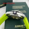 Ap Orologio svizzero di lusso Royal Oak Offshore Serie 15710st Precision Steel Edizione limitata Verde fluorescente Moda uomo Tempo libero Affari Sport Immersione meccanica W