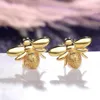 Charme Creative Fly Bee Ear Stud Boucles d'oreilles pour femmes filles Or / Argent Couleur Mignon insecte Animal Boucles d'oreilles Charme Bijoux de mariage de mariée W0422