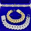 Iced Out Brass or Silver Cubic Zirconia Jewelry Trendy Necklace 2023 18k Gold Plated Mens Bracelet Necklace